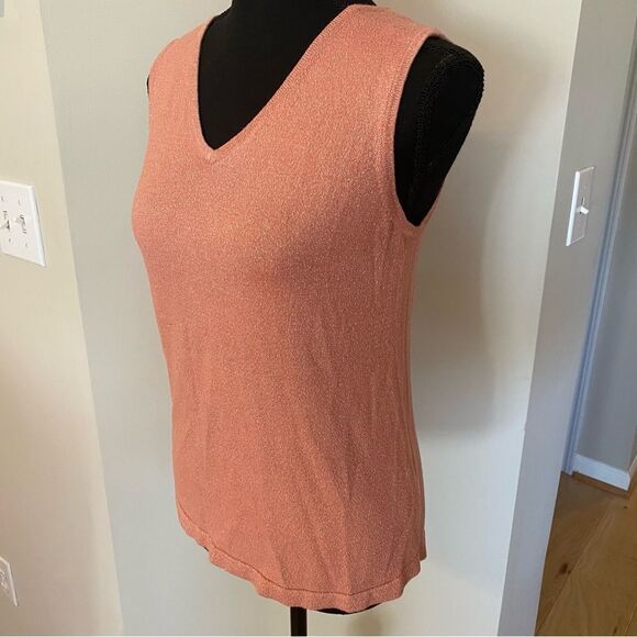 Kasper Medium Knit Sleeveless Metallic Top - Picture 7 of 11